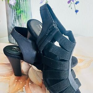AEROSOLES Black Strappy Heels